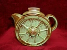 Vintage Frankoma  Pottery #94T Wagon Wheel Teapot in Prairie Green with Lid