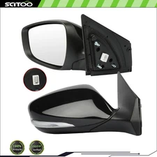 Pair Side Mirrors For 11-13 Hyundai Elantra I35 Black Power Heated Signal Light
