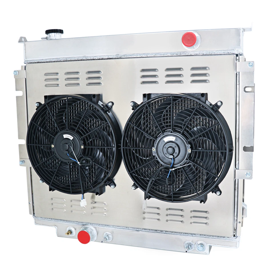 For 1983-96 FORD Pickup F150 F250 F350 AT 4 Rows Aluminum Radiator&Shroud Fan — 第 3/4 张图片