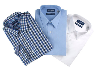 nick dunn dress shirt New Nick Dunn London Men's Modern-Fit Spread collar Dress Shirt Size Medium  $45