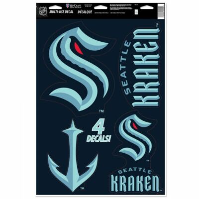 SEATTLE KRAKEN MULTI-USE DECALS 11''X17'' LIKE A FATHEAD NHL LICENSED