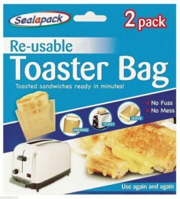2er-Pack Wiederverwendbarer Toaster Sandwiches & Snacks Küchentasche spülmaschinenfest UK VERKAUF