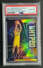 2021 Panini Prizm WNBA Breanna Stewart Get Hyped Gold #1 /10 PSA 10