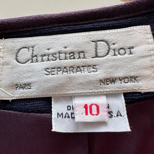 Christian Dior Separate Womens 10 Blue Linen Lined Jacket Pads Vintage USA - Picture 7 of 9