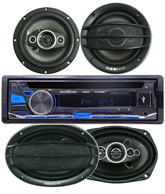 SOUND XTREME SoundXtreme Car Stereo CD AM FM SD USB Bluetooth Receiver + 6x9" & 6.5" Speaker