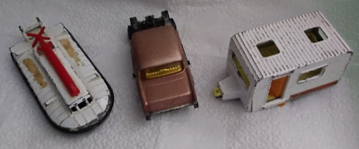 Lot 3 Matchbox LESNEY survivors No.4 '57 CHEVY No.31 CARAVAN No.72&2 HOVERCRAFT