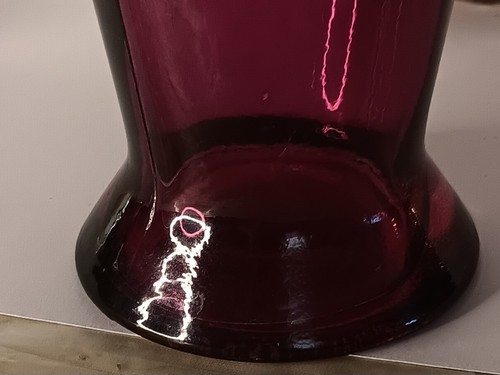 Botella decantadora de licor de vino vintage MCM Art Glass VIOLETA PÚRPURA 19” 60’S España - Imagen 8 de 8