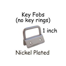 10 Key Fob Hardware WITHOUT Key Rings - 1 Inch Nickel Plated - Making Key Chains
