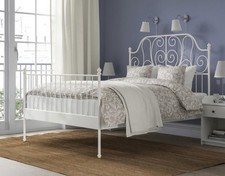 IKEA leirvik white metal double bed frame  Immaculate Pick Up Only