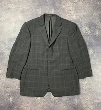 Vintage Yves Saint Laurent Men's Blazer 40S Gray Plaid Wool Made in Italy YSL