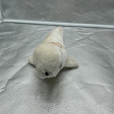 VTG Stuff Animal White Seal Plush 11  By Nanco Rare