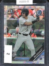 J.J. Bleday 2019 Bowman Draft Chrome BDC-150 NM 1st Cracked Ice Refractor Marlin