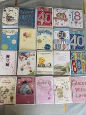 Job Lot Range of Birthday Cards New with Envelopes Various Designs Job Lot