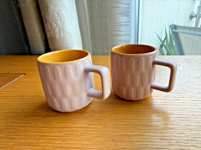 Süßes Paar rosa Habitat Expresso Kaffeetassen 7 cm H