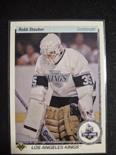 1990-91 Upper Deck - Rookie Robb Stauber #165 (RC) Los Angeles Kings Hockey Card. rookie card picture
