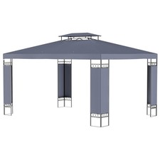 13' x 10' Patio Gazebo Outdoor Canopy Shelter with Double Vented Roof Grey