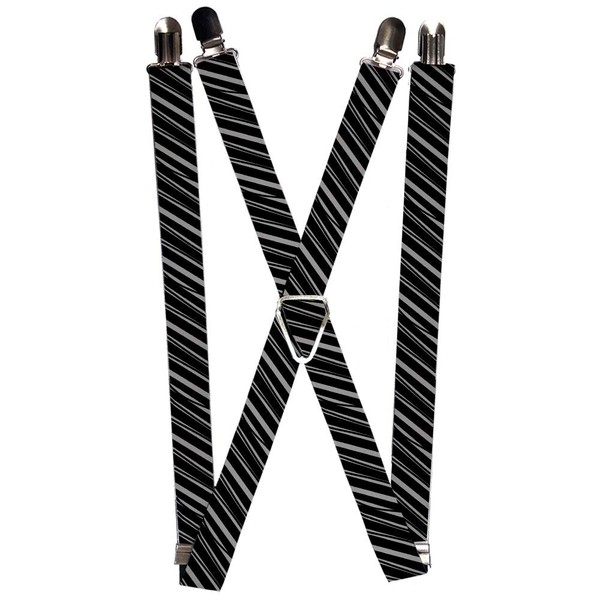 `Suspenders - 1.0`` - Diagonal Stripes Scribble Gray/Black` (Us Import) Acc Neu-image