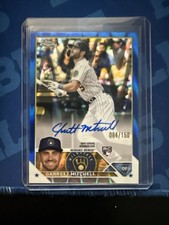 2023 Topps Chrome - Garrett Mitchell #RA-GM Blue Raywave Refractor /150 AU, RC