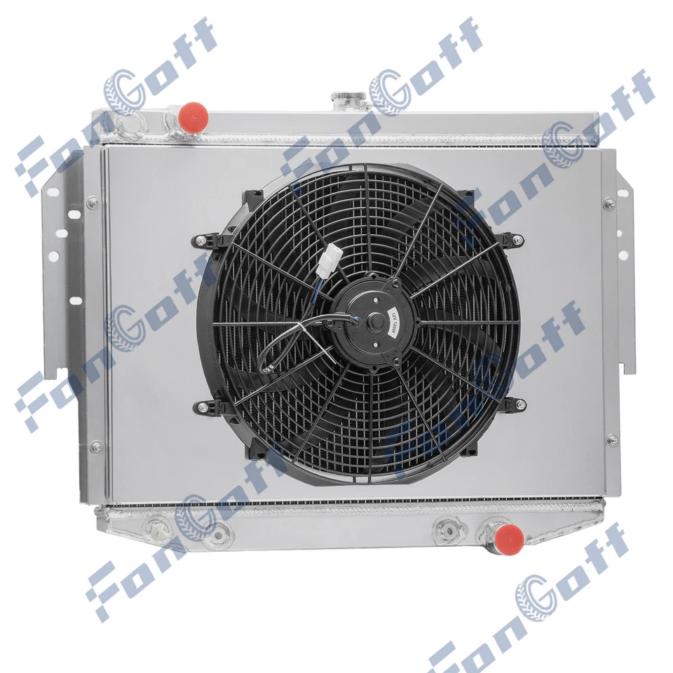 4 Row Radiator Shroud Fan For Dodge Aspen 76-1980 Chrysler Town & Country 78-81 - Image 2 of 4