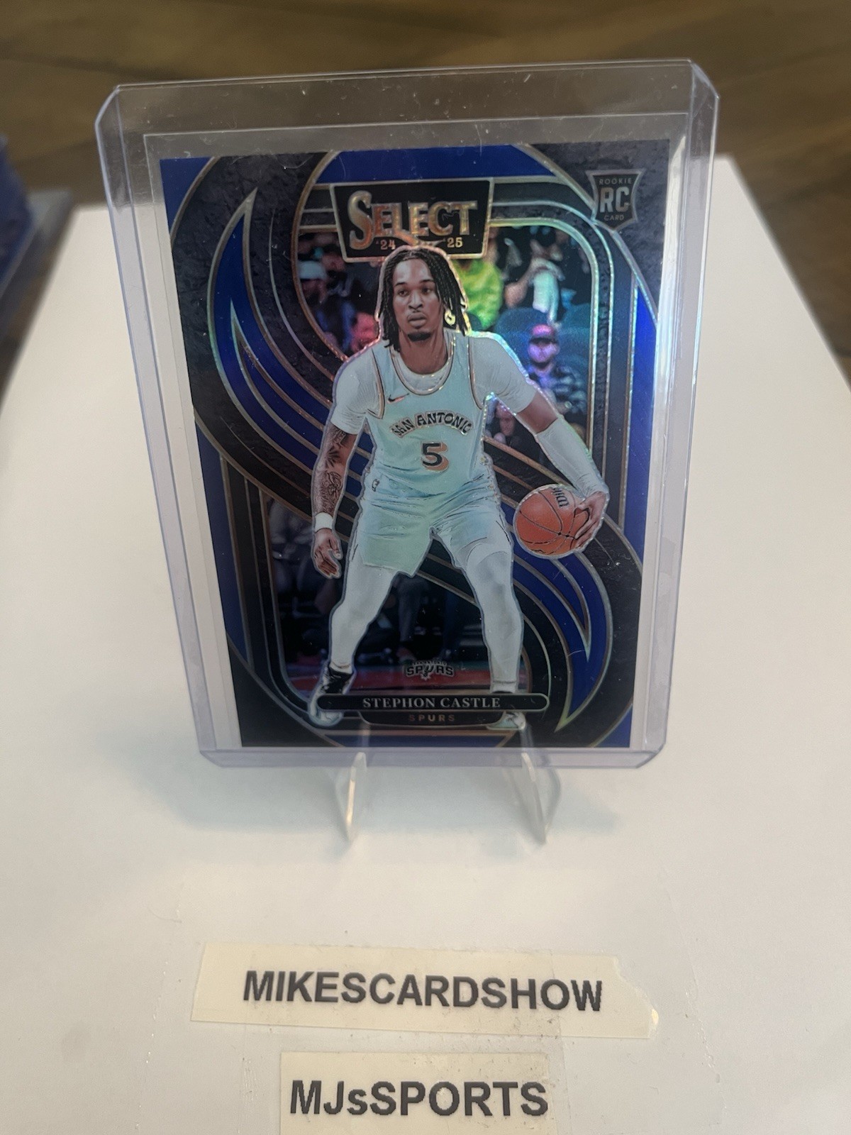 2024-25 Panini Select - Premier Level Stephon Castle #175 Blue Prizm RC Spurs