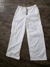 NWT Trac Pants Cargo- Size 16 Girl, White, Drawstring-