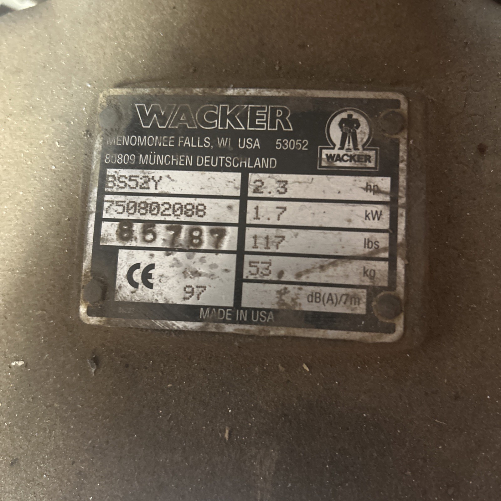 Wacker Neuson  Bs52y Compactor Rammer