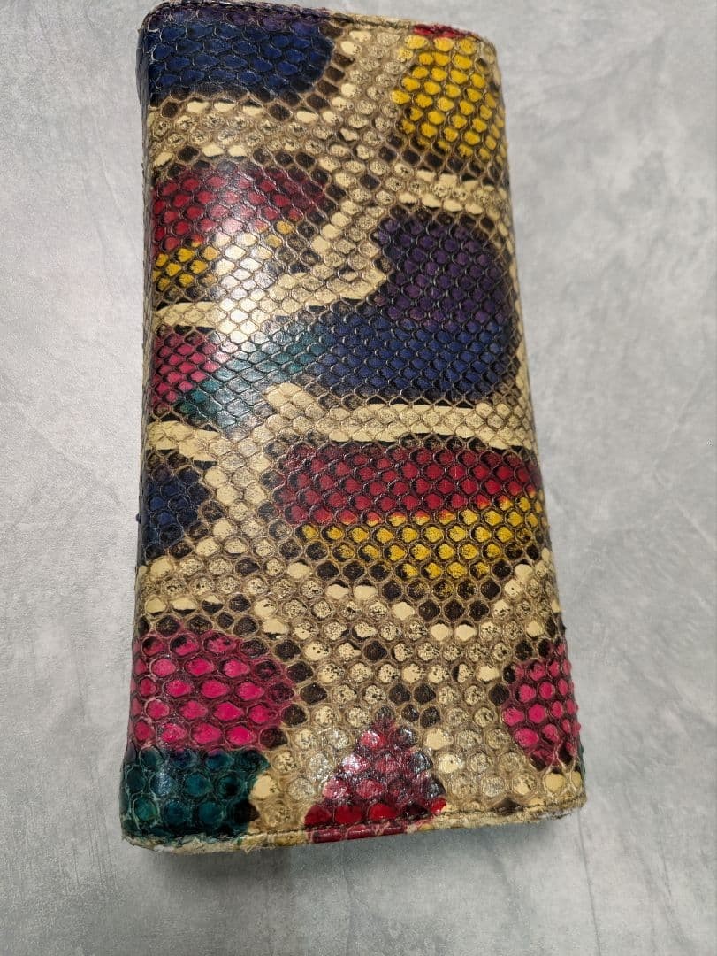 GUCCI python pattern long wallet 2way gold chain - image 6