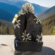 New! United by Blue Beanie Winter Hat Cap Made in USA Black White Stars