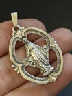 Vintage 925 Sterling Silver Virgin Mary 1830 Halo Pendant Detailed