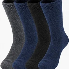 Men's Thermal Insulated Socks - Warm, Fuzzy, for Extreme Cold Weather, Pack of 6