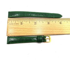 NOS Speidel 12mm/R Green Ostrich Grain Leather Watch Band Strap 342-430 B211 