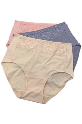 Breezies Women's 3-pack Set Natural Curves Full Brief Panty Pastel