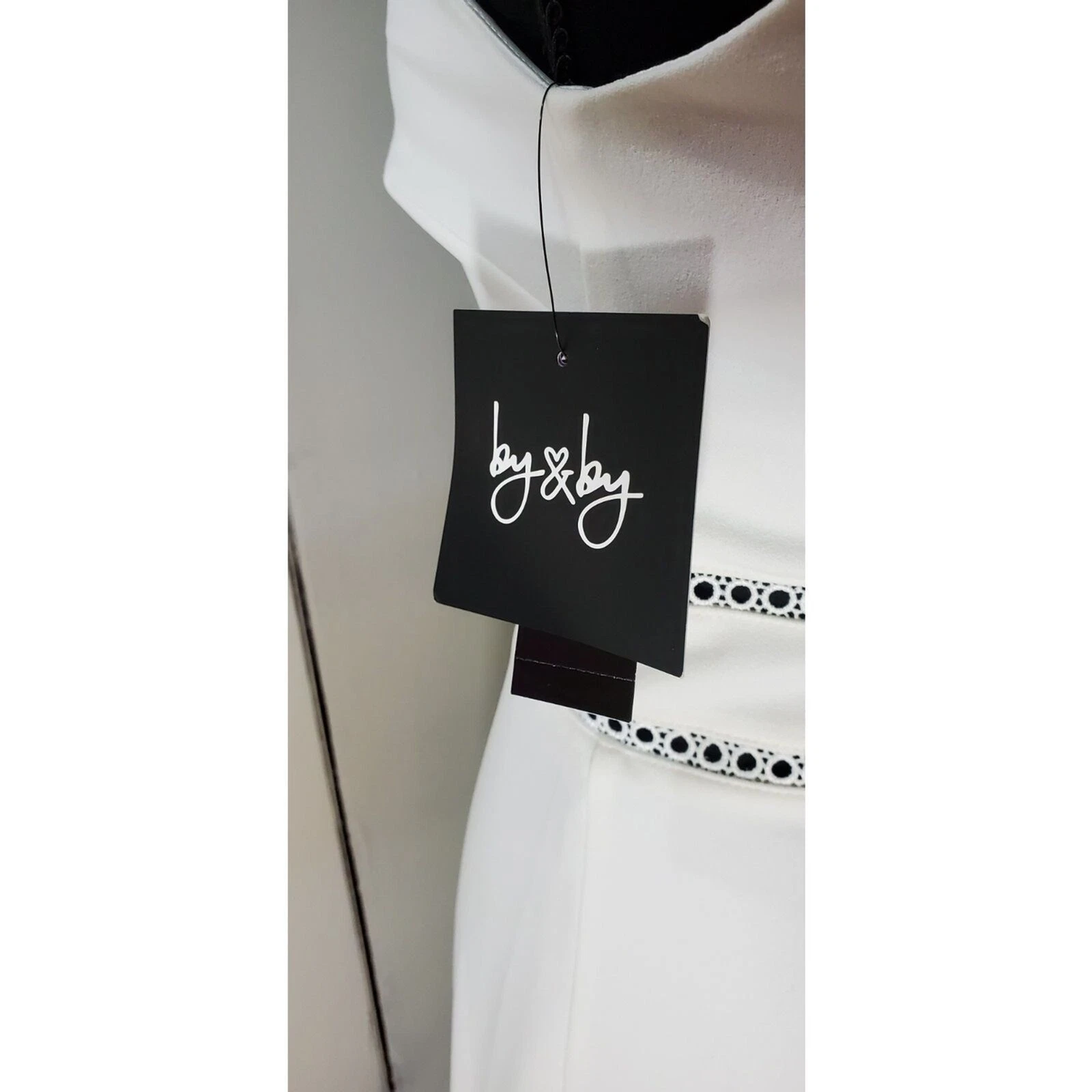 By & By Vestito Donna Taglia 1 Off White Estivo Girocollo Nuovo #17