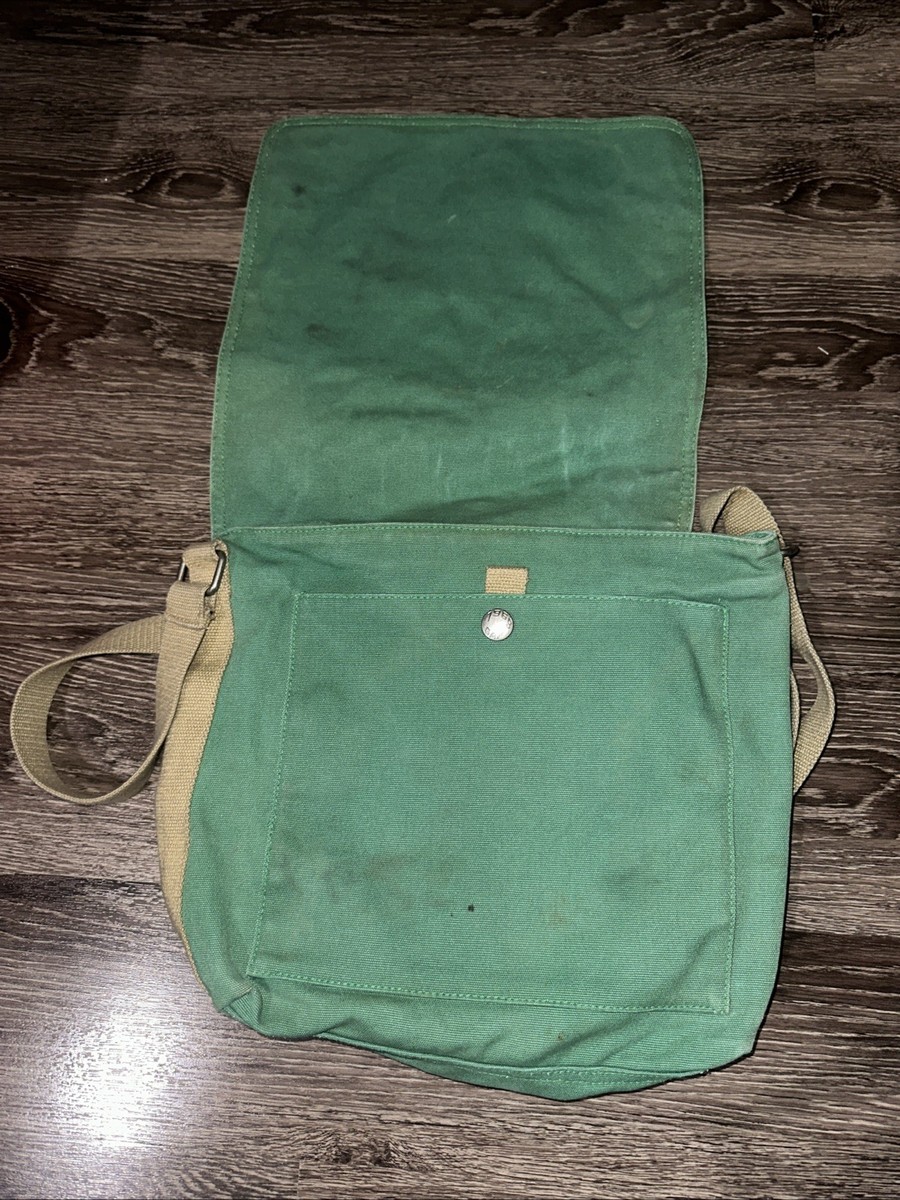 Vintage GAP Messenger Shoulder Bag Rugged Canvas - Green & Tan | eBay