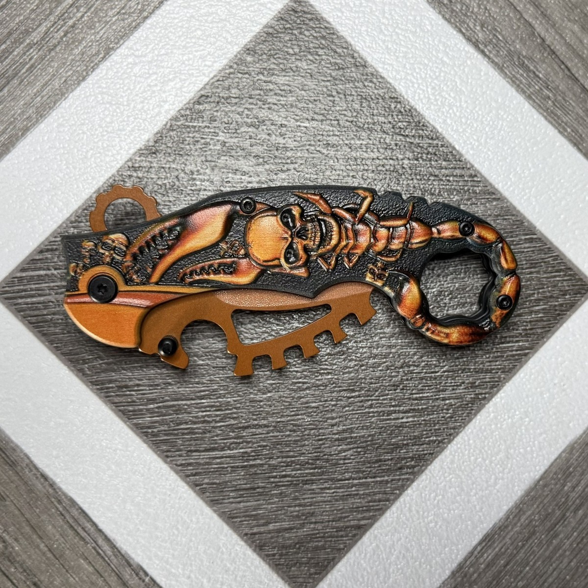 Skull head scorpion karambit spring assisted pocketknife #5039 | eBay