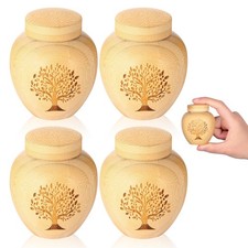 Small Keepsake Urns for Human Ashes Set of 4,Mini Made Yellow