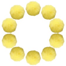 2 Inch Faux Fur Pom Pom Balls, 10 Pcs Yellow Faux Fur Pom Poms for Hats