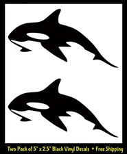 Killer Whale Orca Black Vinyl Decal Car Window Laptop Tablet Notebook Tumblers