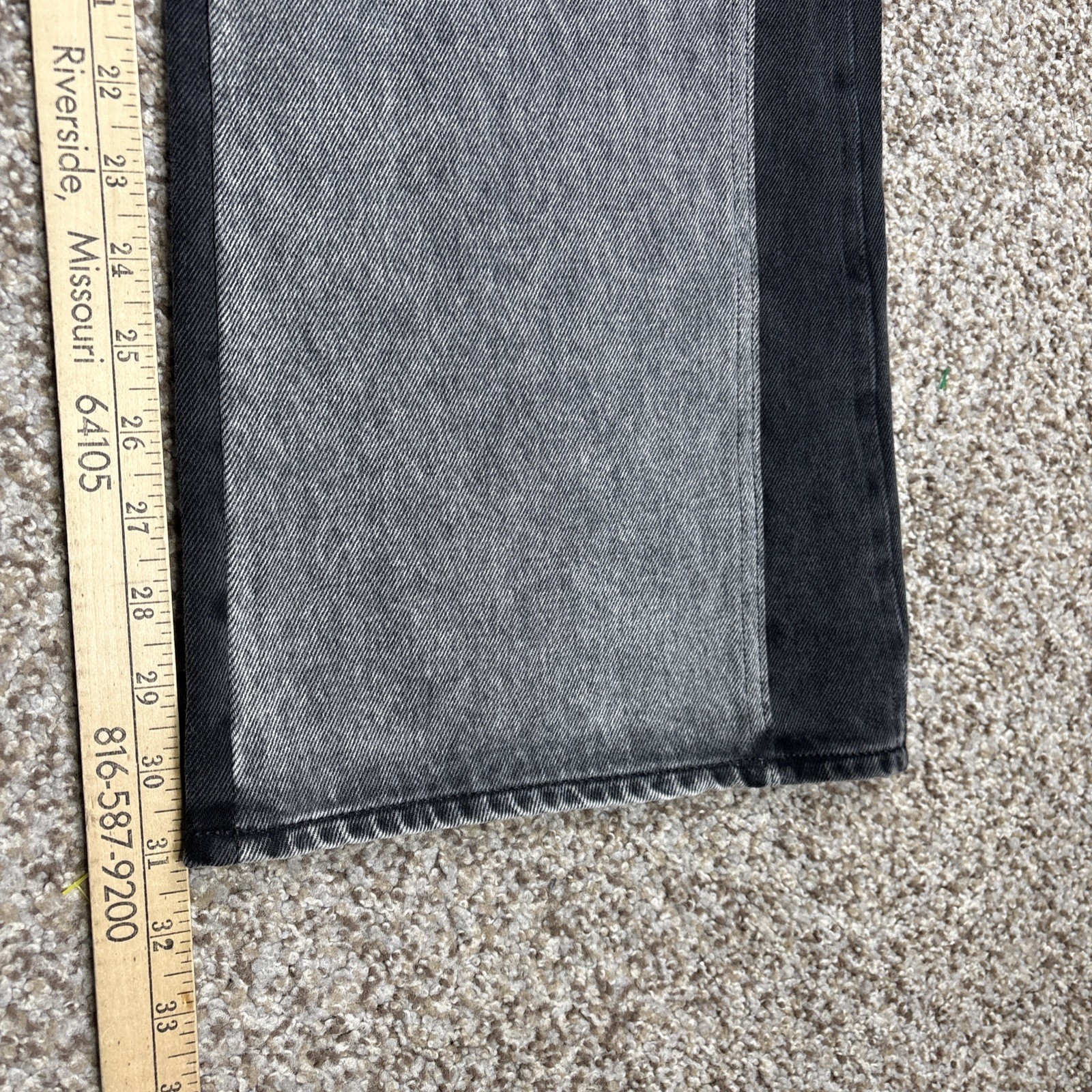 NWT Veronica Beard Women's Taylor High Rise Wide Leg Jeans Two Tone Gray 28 X 31 - View 14