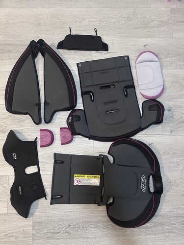 Graco 4Ever DLX Car Seat Cover Set Replacement Black Purple Infant Toddler