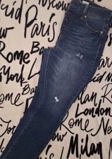 "TIME AND TRU" Distressed Dark Blue High-Rise Skinny Jeans Size 4 AP0397 