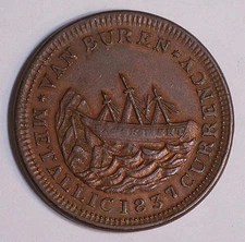 1841 Daniel Webster HARD TIMES TOKEN HT 22 AU+ #16600