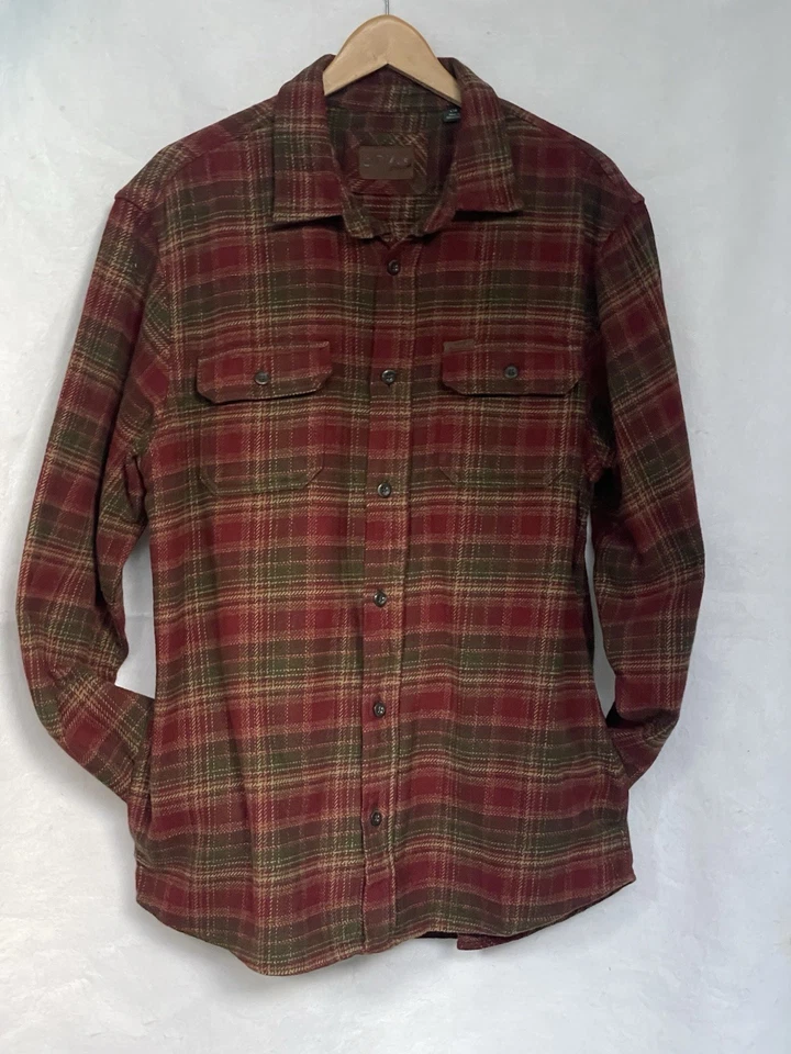 Camisa con botones de franela de peso pesado Orvis Big Bear para hombre manga larga talla L Foto 2 de 4