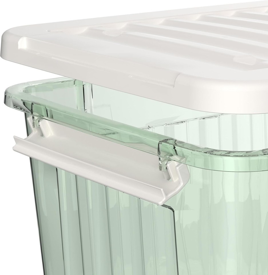 Cetomo 35L*3 Plastic Storage Box, Tote Box, Transparent