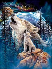 DIY Diamond Art Painting Wolf Kits for Adults, Wolf 5D Diamond Art Painting