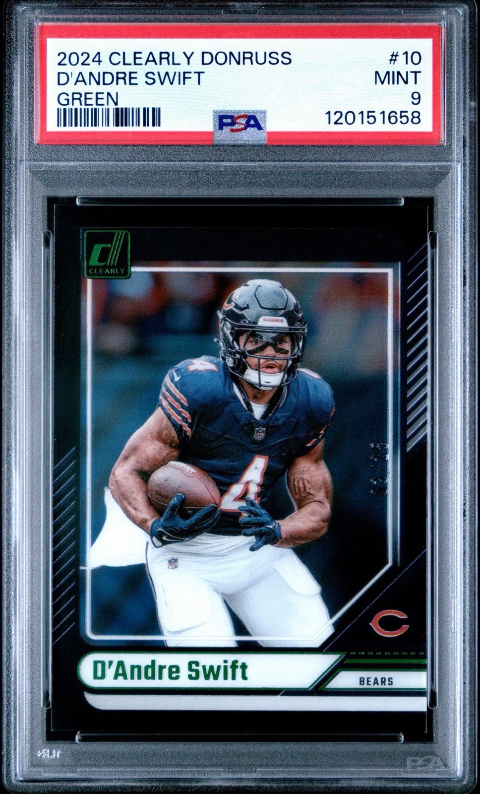 2024 Panini Clearly Donruss - D'Andre Swift #10 Green /25 Bears