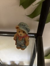 Cherished Teddies Tiny Ted Bear "God Bless Us Everyone" Figurine with Crutch