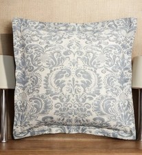 NEW POTTERY BARN STELLA DAMASK PILLOW SHAM EURO  Steel Blue New In Package