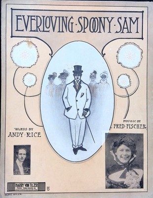 Everloving Spoony Sam Sheet Music Artie Hall Fred Fischer Andy Rice 1917