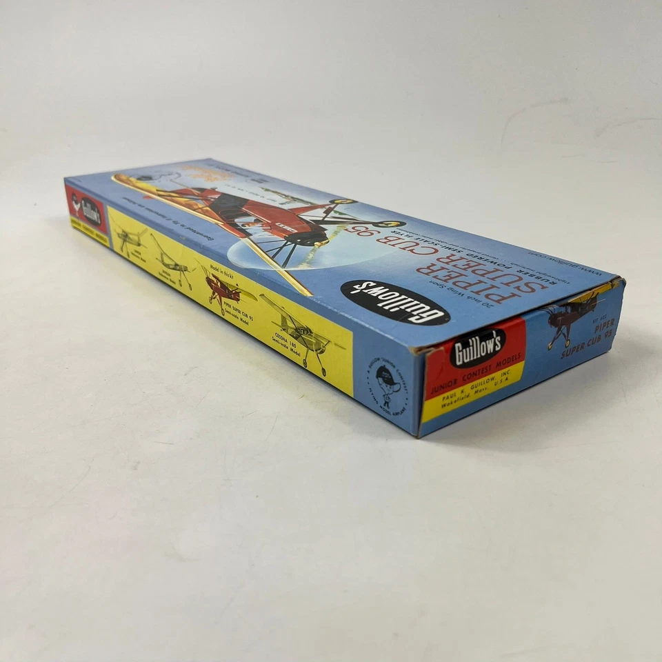 Guillow’s Piper Super Cub 95 Balsa Wood Flying Model Kit Rubber Powered Open Box - Image 4 of 4